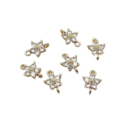 WENH 13x8mm 50 Stück Blumenverbinder for Ohrringe Zubehör,Ohrringteile,Schmuckherstellung DIY(Clear) von WENH