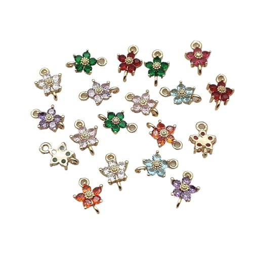 WENH 13x8mm 50 Stück Blumenverbinder for Ohrringe Zubehör,Ohrringteile,Schmuckherstellung DIY(Random mix) von WENH