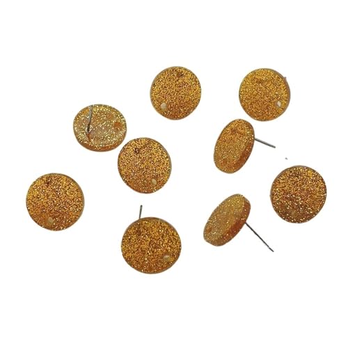WENH 14/16mm 100 teile/los Glitter Farbe Ohrstecker for Ohrringe Zubehör/Teile Schmuck DIY Herstellung(14mm,Light Yellow Gold Color) von WENH