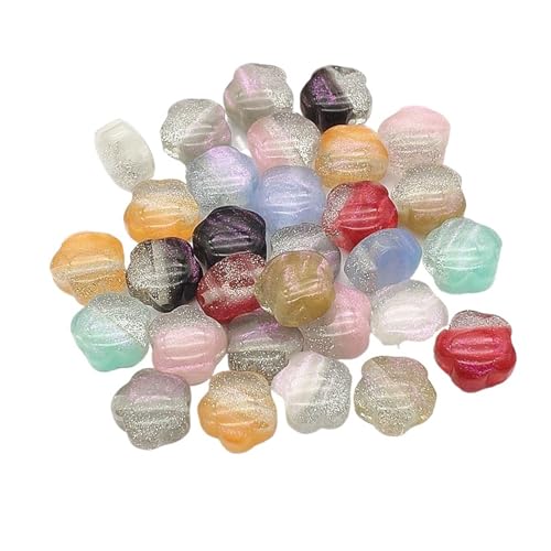 WENH 16mm 100 Stück Harzpulver-Effekt Blumenperlen for handgefertigte Ohrringe/Halsketten DIY Teile. Schmuckzubehör und Komponenten von WENH