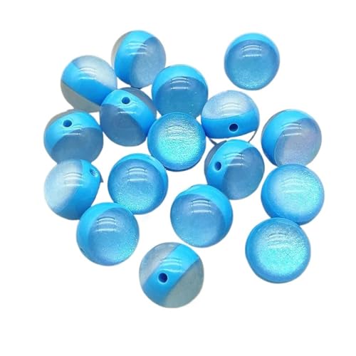 WENH 16mm 100 stücke Harz Pulver Wirkung Runde Perlen for Handgemachte Ohrring/Halskette DIY Teile. schmuck Erkenntnisse & Komponenten(Blue) von WENH