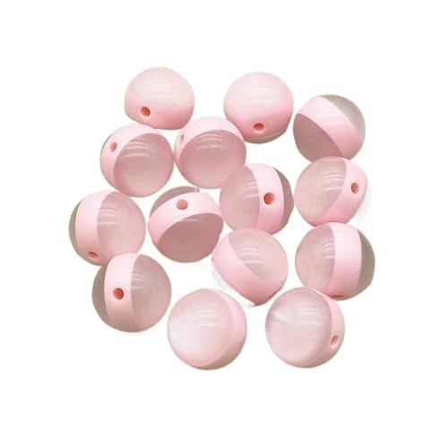 WENH 16mm 100 stücke Harz Pulver Wirkung Runde Perlen for Handgemachte Ohrring/Halskette DIY Teile. schmuck Erkenntnisse & Komponenten(Light pink) von WENH