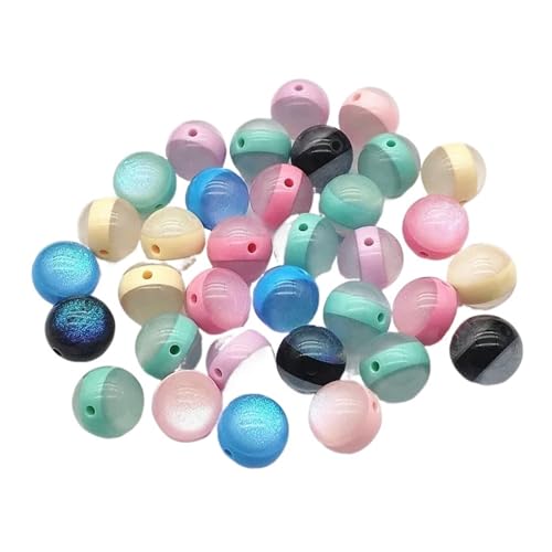 WENH 16mm 100 stücke Harz Pulver Wirkung Runde Perlen for Handgemachte Ohrring/Halskette DIY Teile. schmuck Erkenntnisse & Komponenten(Random Mix) von WENH