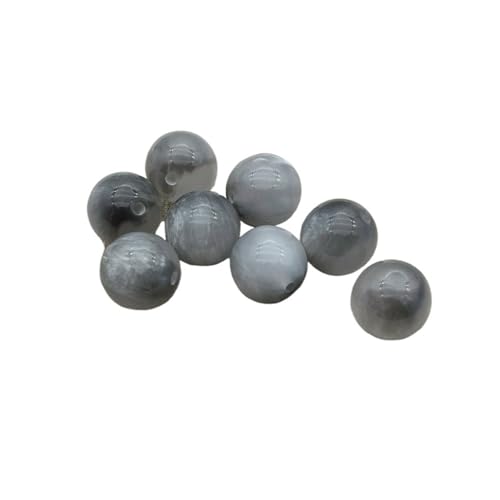 WENH 16mm 200Pcs Harz Leuchteffekt Runde Perlen for Handgemachte Armband/Ohrringe/Halskette DIY Teile Schmuck Finden(Gray) von WENH