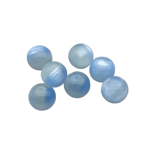 WENH 16mm 200Pcs Harz Leuchteffekt Runde Perlen for Handgemachte Armband/Ohrringe/Halskette DIY Teile Schmuck Finden(Light blue) von WENH