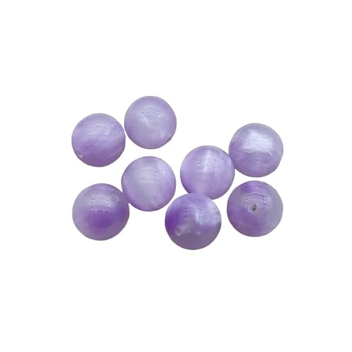 WENH 16mm 200Pcs Harz Leuchteffekt Runde Perlen for Handgemachte Armband/Ohrringe/Halskette DIY Teile Schmuck Finden(Purple) von WENH