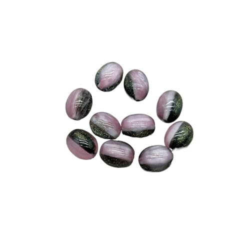 WENH 16x12mm 500 Stück Harzpulver-Effekt Ovale Perlen for handgefertigte Ohrringe/Armbänder/Halsketten DIY Teile(Black) von WENH