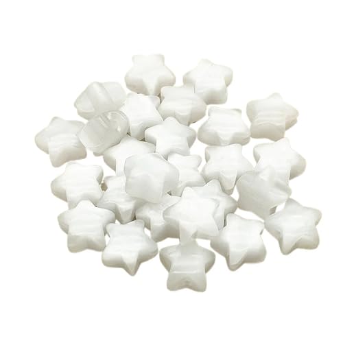WENH 16x17mm 200 stücke Harz Katzenaugen-effekt Stern Perlen for Handgemachte Ohrring/Halskette DIY Teile. schmuck Erkenntnisse & Komponenten(White) von WENH