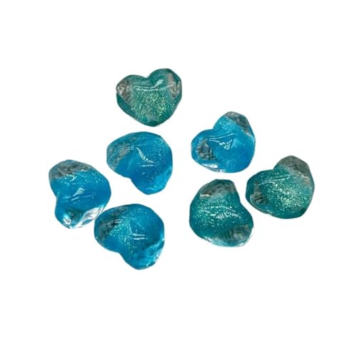 WENH 17x20mm 100 stücke Harz Pulver Herz Perlen for Handgemachte Armband/Ohrring/Halskette DIY Teile.(Blue) von WENH