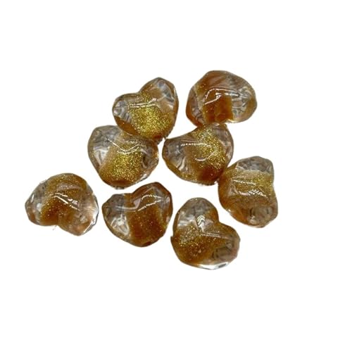 WENH 17x20mm 100 stücke Harz Pulver Herz Perlen for Handgemachte Armband/Ohrring/Halskette DIY Teile.(Gold color) von WENH