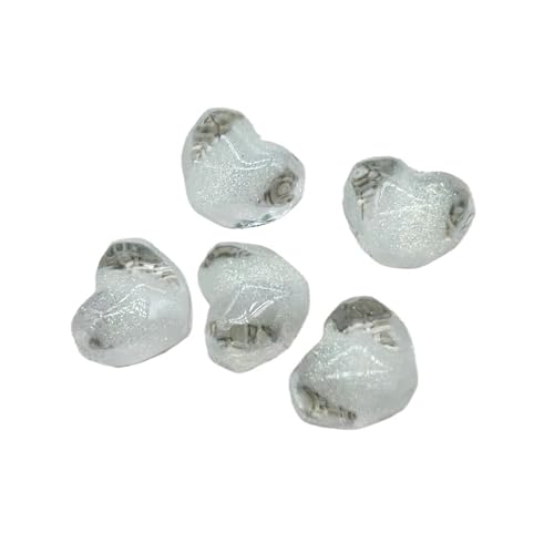 WENH 17x20mm 100 stücke Harz Pulver Herz Perlen for Handgemachte Armband/Ohrring/Halskette DIY Teile.(White) von WENH