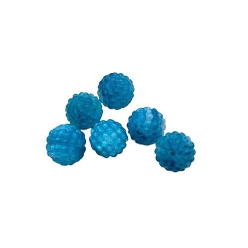 WENH 18mm 100 Stück Harzpulver-Effekt Bayberry-Form Perlen for handgefertigte Halskette DIY Teile. Schmuckzubehör und Komponenten(Blue) von WENH
