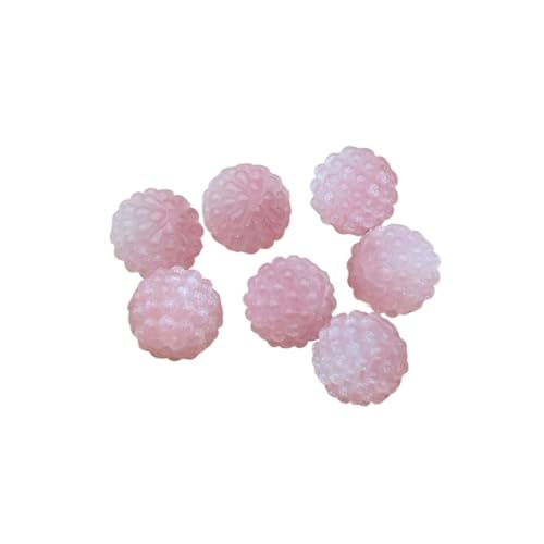 WENH 18mm 100 Stück Harzpulver-Effekt Bayberry-Form Perlen for handgefertigte Halskette DIY Teile. Schmuckzubehör und Komponenten(Pink) von WENH
