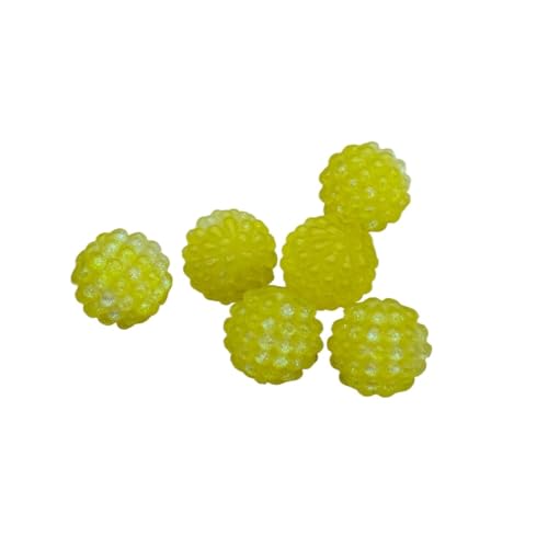 WENH 18mm 100 Stück Harzpulver-Effekt Bayberry-Form Perlen for handgefertigte Halskette DIY Teile. Schmuckzubehör und Komponenten(Yellow) von WENH