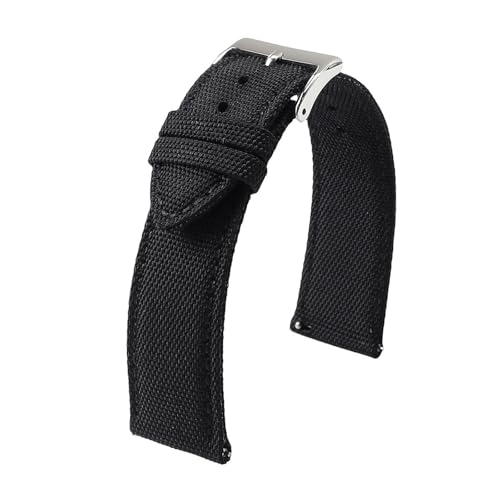 WENH 18mm 19mm 20mm 21mm 22mm 24mm Schnellverschlussband Nylonarmband Armband Zubehör for Männer(BLACK,18mm) von WENH