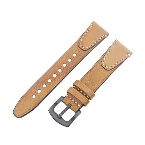 WENH 18mm 20mm 22mm Quick Release Armband Zubehör Mit Silber Schwarz Schnalle Armband(Brown black buckle,22mm) von WENH