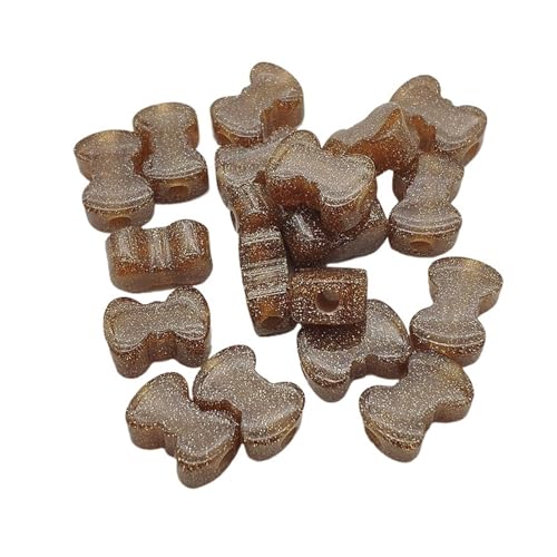 WENH 19x13mm 100 Stück Großes Loch Harz Pulver Schleifen Form Perlen for Handgemachte Armband/Kopf-Kleid DIY Teile.Schmuck Erkenntnisse(Brown) von WENH