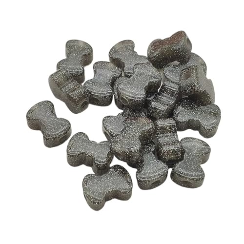 WENH 19x13mm 100 Stück Großes Loch Harz Pulver Schleifen Form Perlen for Handgemachte Armband/Kopf-Kleid DIY Teile.Schmuck Erkenntnisse(Dark grey) von WENH