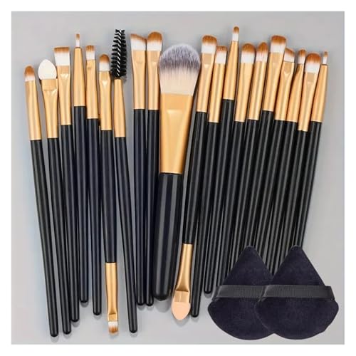 WENH 20-teiliges Make-up-Pinsel-Set, Eyeliner-Pinsel, Mischpinsel, Make-up-Pinsel for Wangen, Augen, Kosmetik, Foundation-Pinsel, Make-up-Pinsel-Set(20PCS-BG-PFF) von WENH