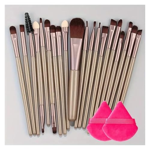 WENH 20-teiliges Make-up-Pinsel-Set, Eyeliner-Pinsel, Mischpinsel, Make-up-Pinsel for Wangen, Augen, Kosmetik, Foundation-Pinsel, Make-up-Pinsel-Set(20PCS-BR-PFF) von WENH
