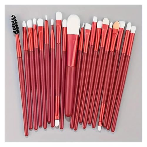 WENH 20-teiliges Make-up-Pinsel-Set, Eyeliner-Pinsel, Mischpinsel, Make-up-Pinsel for Wangen, Augen, Kosmetik, Foundation-Pinsel, Make-up-Pinsel-Set(20PCS-RED) von WENH