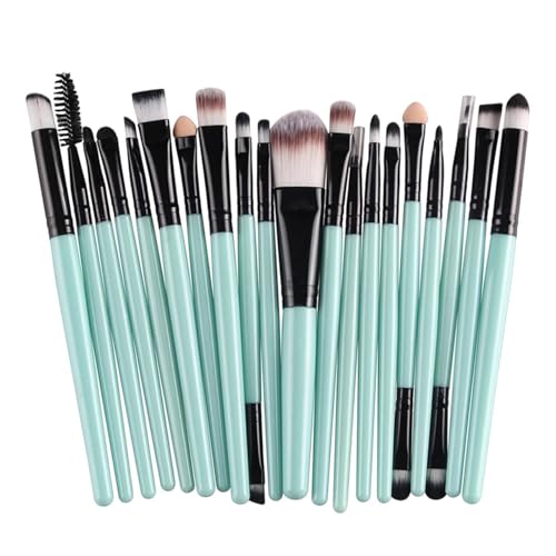 WENH 20-teiliges Make-up-Pinsel-Set, Lidschatten-Pinsel-Set, Foundation-Pinsel, Beauty-Tools, weiche Kunstfasern, komplettes Make-up-Pinsel-Set(Green black) von WENH