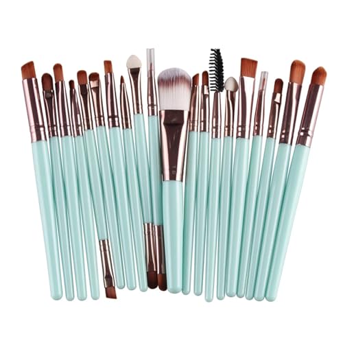 WENH 20-teiliges Make-up-Pinsel-Set, Lidschatten-Pinsel-Set, Foundation-Pinsel, Beauty-Tools, weiche Kunstfasern, komplettes Make-up-Pinsel-Set(Green coffee) von WENH