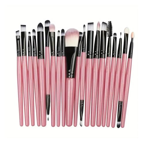 WENH 20-teiliges professionelles Make-up-Pinselset – weiche synthetische Borsten for Grundierung, Lidschatten und mehr – hypoallergenes Nylonhaar(Pink) von WENH