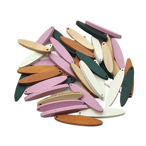 WENH 200 stücke Zufällige Mischung Farbe Umwelt Farbe Holz Charme for Ohrring/Halskette DIY Teile. Schmuck Erkenntnisse und Komponenten(Pink) von WENH