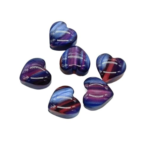 WENH 20X19mm 100 Stücke Harz Bunte Herz Perlen for Armband/Ohrring/Halskette/Stift DIY Teile. schmuck Erkenntnisse und Komponenten(Blue pink) von WENH
