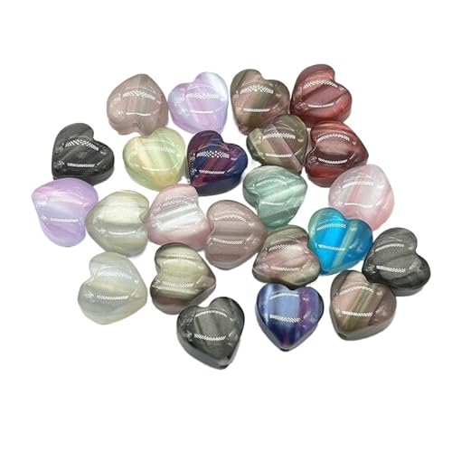 WENH 20X19mm 100 Stücke Harz Bunte Herz Perlen for Armband/Ohrring/Halskette/Stift DIY Teile. schmuck Erkenntnisse und Komponenten(Random mix) von WENH