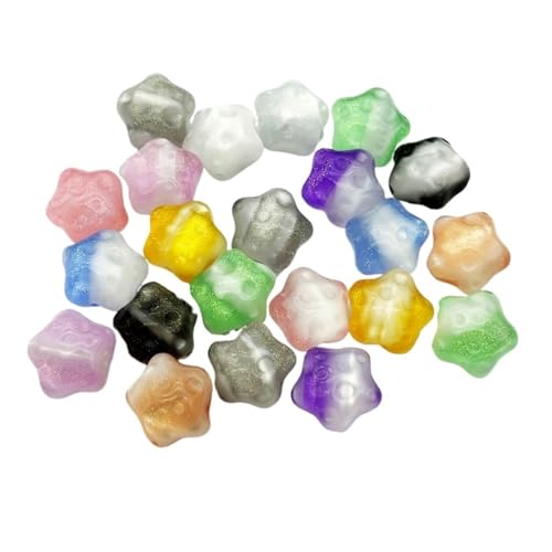 WENH 20mm 100 stücke Chang Farbe Harz Pulver Stern Perlen for Handgemachte Armband/Ohrring/Halskette DIY Teile. schmuck Finden(Random mix) von WENH