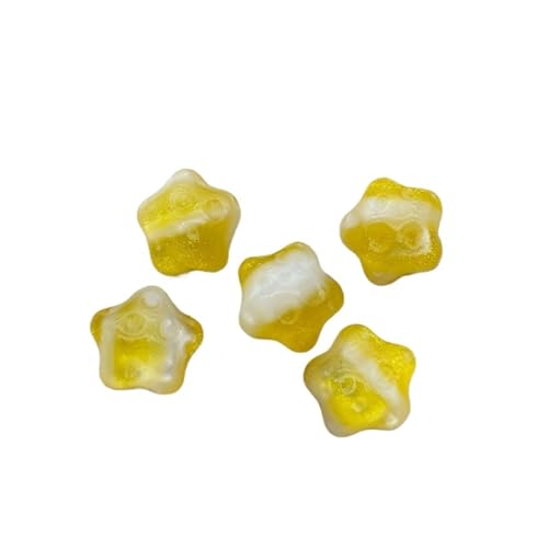 WENH 20mm 100 stücke Chang Farbe Harz Pulver Stern Perlen for Handgemachte Armband/Ohrring/Halskette DIY Teile. schmuck Finden(Yellow) von WENH