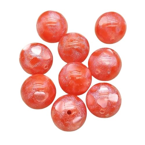 WENH 20mm 100 stücke Chunky Harz Pulver Herz Wirkung Runde Perlen for Handgemachte Halskette DIY Teile. Schmuck Erkenntnisse & Komponenten(Red) von WENH
