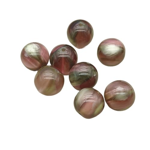 WENH 20mm 100 stücke Harz Bunte Runde Perlen for Handgemachte Armband/Ohrring/Halskette DIY Teile.(Gold) von WENH