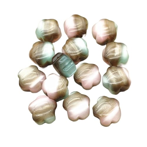 WENH 20mm 100 stücke Harz Cat Eye Wirkung Blume Perlen for Handgemachte Ohrring/Halskette DIY Teile. schmuck Erkenntnisse & Komponenten(Brown) von WENH