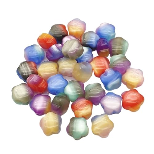 WENH 20mm 100 stücke Harz Cat Eye Wirkung Blume Perlen for Handgemachte Ohrring/Halskette DIY Teile. schmuck Erkenntnisse & Komponenten(Random mix) von WENH