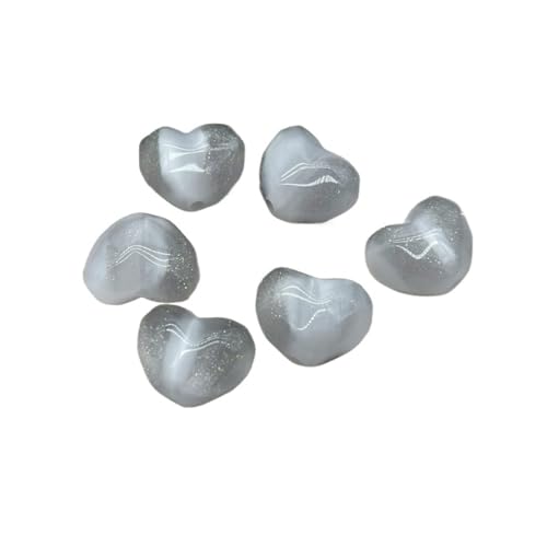 WENH 20x17mm 100 STÜCKE Chang Farbe Harzpulver Herzperlen for Handgemachte Armband/Halskette DIY Teile.(Gray) von WENH