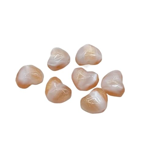 WENH 20x17mm 100 STÜCKE Chang Farbe Harzpulver Herzperlen for Handgemachte Armband/Halskette DIY Teile.(Orange) von WENH