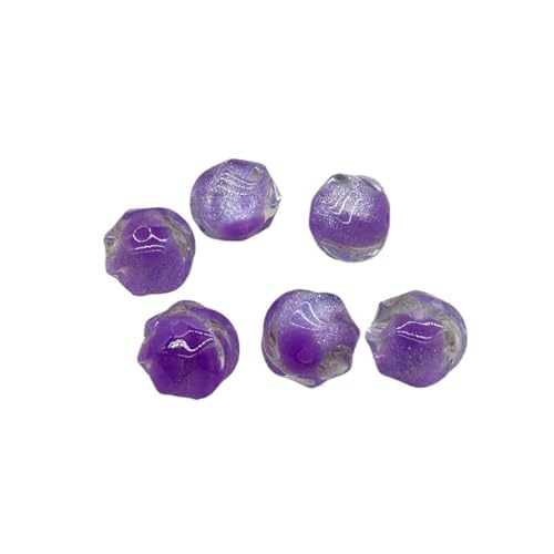 WENH 20x17mm 100 Stück Harzpuder Effekt Kürbisform Perlen for handgefertigte Armbänder/Halsketten DIY Teile.Schmuckteile(Purple) von WENH