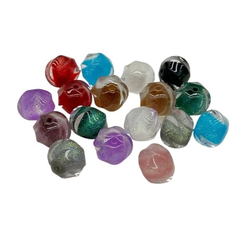 WENH 20x17mm 100 Stück Harzpuder Effekt Kürbisform Perlen for handgefertigte Armbänder/Halsketten DIY Teile.Schmuckteile(Random mix) von WENH