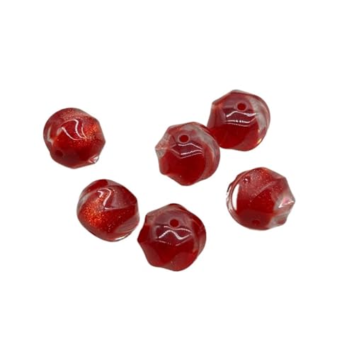 WENH 20x17mm 100 Stück Harzpuder Effekt Kürbisform Perlen for handgefertigte Armbänder/Halsketten DIY Teile.Schmuckteile(Red) von WENH