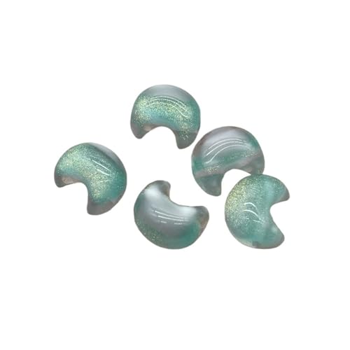 WENH 24x20mm 100 Stück Harz Pulver Effekt Mond Perlen for handgefertigte Ohrringe/Halskette DIY Teile(Mint green) von WENH