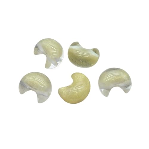 WENH 24x20mm 100 Stück Harz Pulver Effekt Mond Perlen for handgefertigte Ohrringe/Halskette DIY Teile(Off white) von WENH