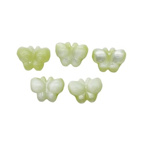WENH 28x21mm 100 stücke Harz Katzenauge Effekt Schmetterling Perlen for Handgemachte Armband/Halskette DIY Teile. schmuck Erkenntnisse(Green) von WENH