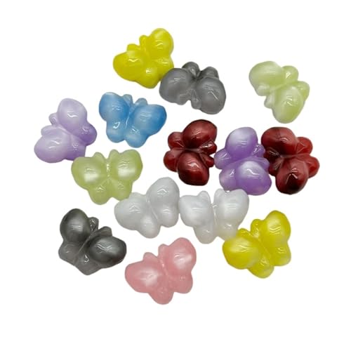 WENH 28x21mm 100 stücke Harz Katzenauge Effekt Schmetterling Perlen for Handgemachte Armband/Halskette DIY Teile. schmuck Erkenntnisse(Random mix) von WENH