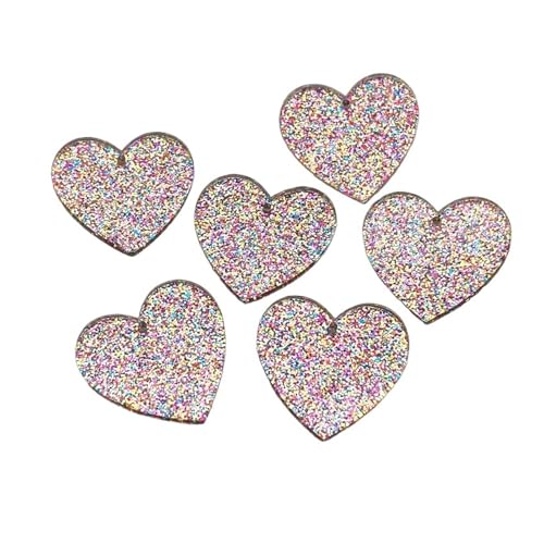 WENH 30mm 100 stücke Acryl Anhänger Pulver Herz Charme for Handgemachte Ohrring/Halskette DIY Teile(Colour) von WENH