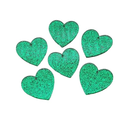 WENH 30mm 100 stücke Acryl Anhänger Pulver Herz Charme for Handgemachte Ohrring/Halskette DIY Teile(Green) von WENH