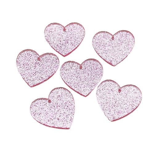 WENH 30mm 100 stücke Acryl Anhänger Pulver Herz Charme for Handgemachte Ohrring/Halskette DIY Teile(Pink) von WENH