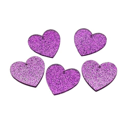 WENH 30mm 100 stücke Acryl Anhänger Pulver Herz Charme for Handgemachte Ohrring/Halskette DIY Teile(Purple) von WENH
